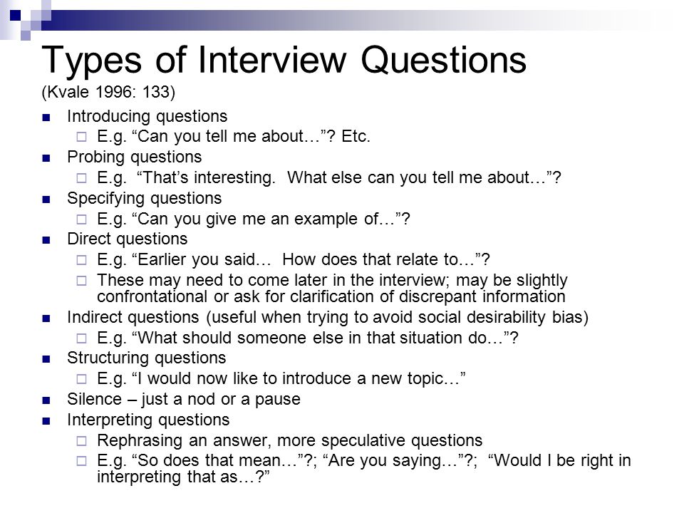 Questions for dissertation interviews